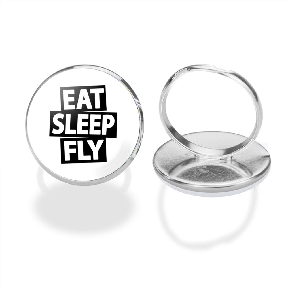 Eat Sleep Fly Designed Rings
