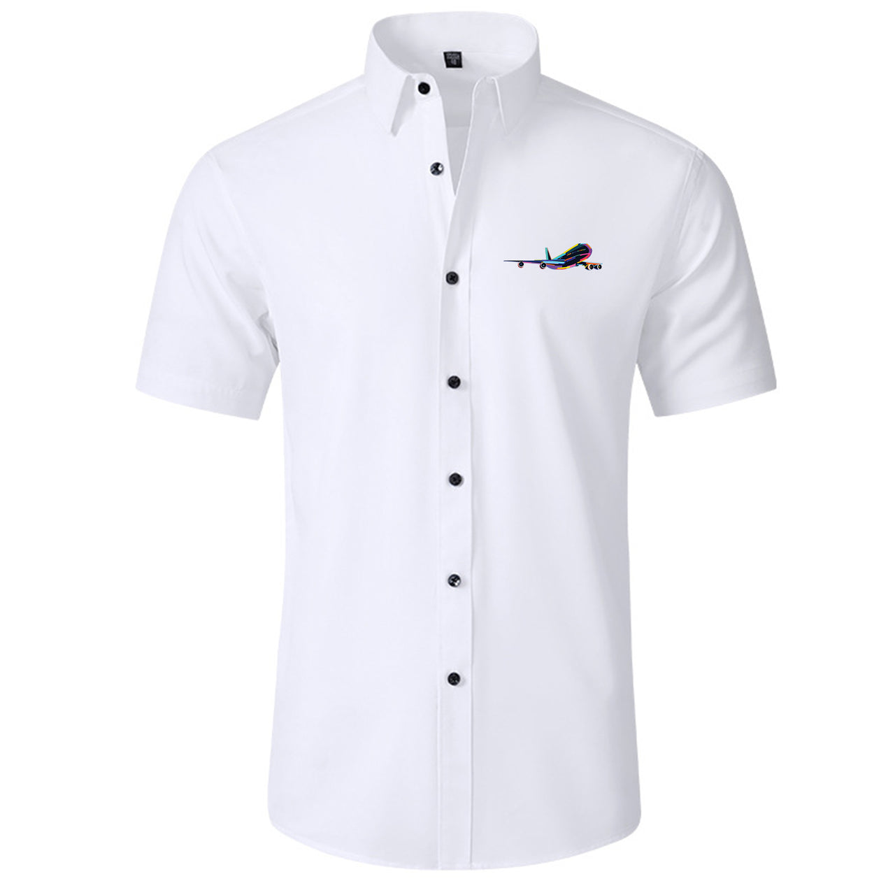 Multicolor Airplane Designed Short Sleeve Shirts