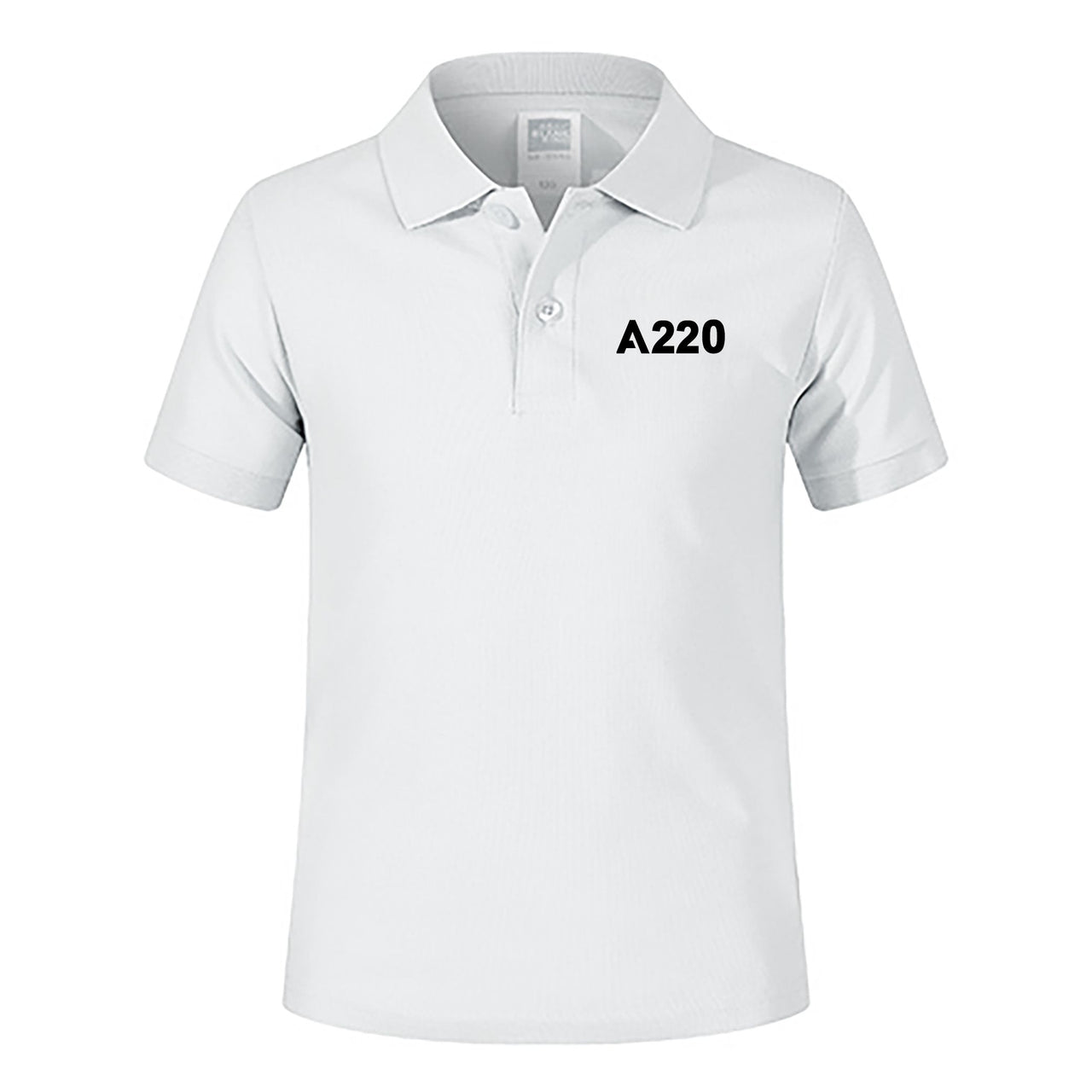 A220 Flat Text Designed Children Polo T-Shirts