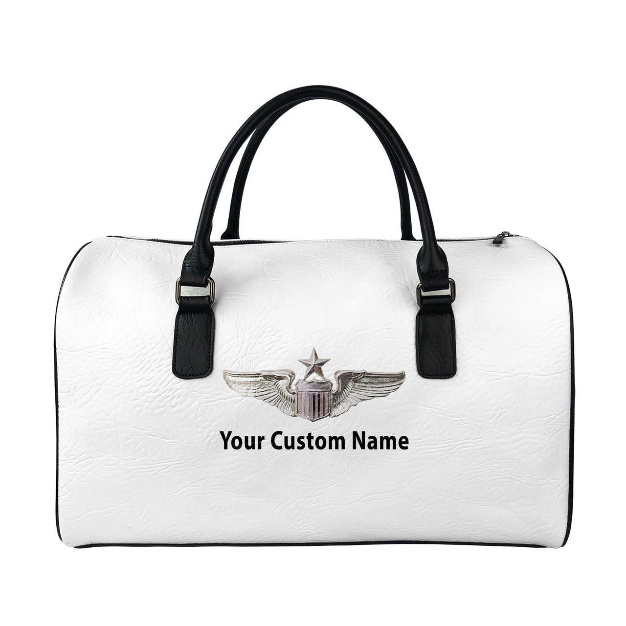 Custom Name (US Air Force & Star) Designed Leather Travel Bag