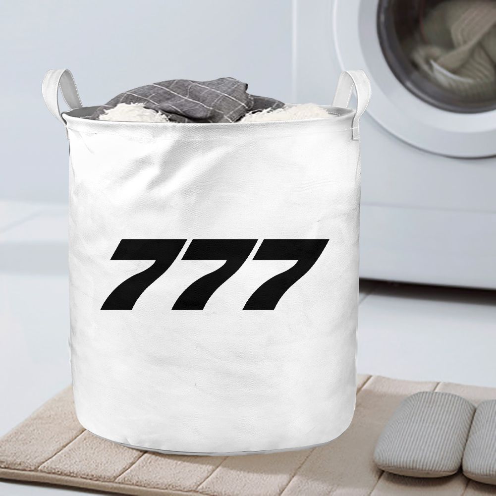 777 Flat Text Designed Laundry Baskets