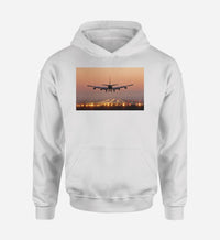 Thumbnail for Landing Boeing 747 During Sunset Designed Hoodies