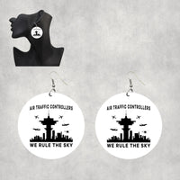 Thumbnail for Air Traffic Controllers - We Rule The Sky Designed Wooden Drop Earrings