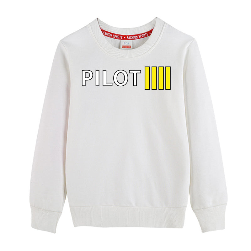 Pilot & Stripes (4 Lines) Designed "CHILDREN" Sweatshirts