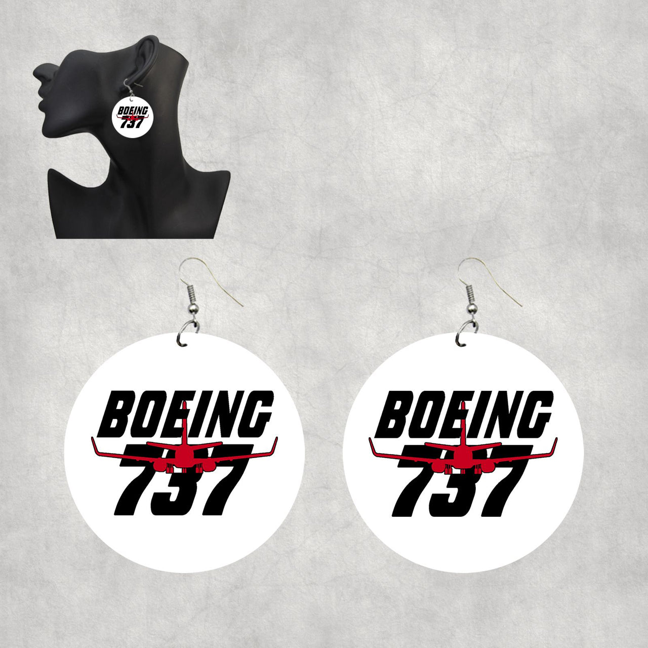Amazing Boeing 737 Designed Wooden Drop Earrings