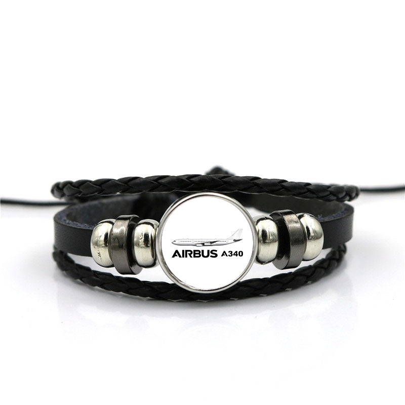 The Airbus A340 Designed Leather Bracelets