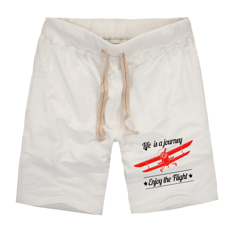 Life is a journey Enjoy the Flight Designed Cotton Shorts