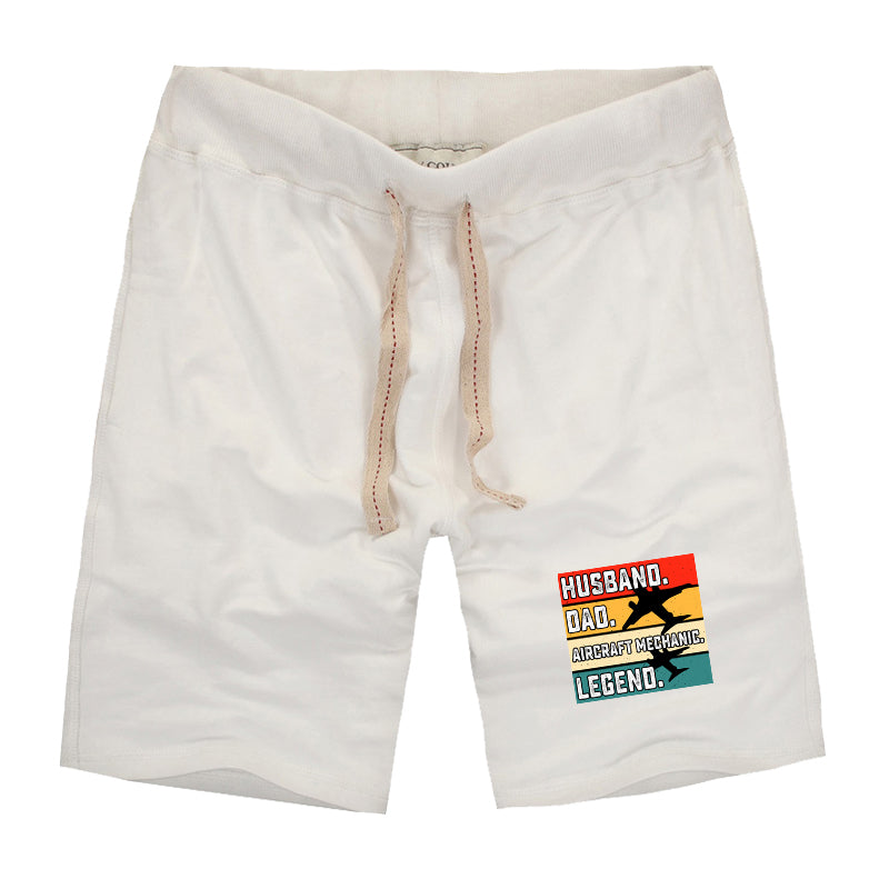 Husband & Dad & Aircraft Mechanic & Legend Designed Cotton Shorts