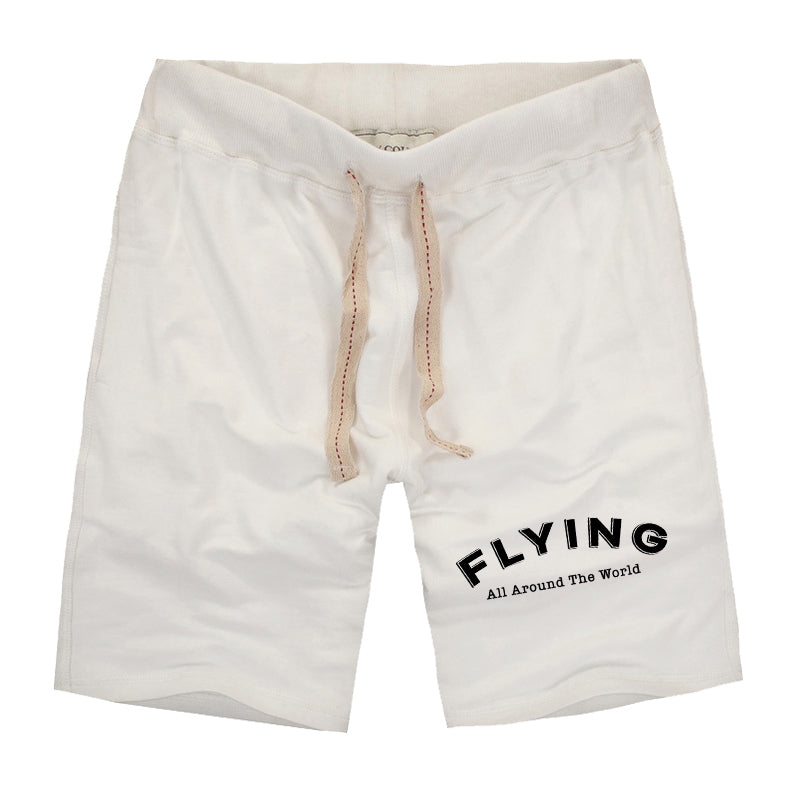 Flying All Around The World Designed Cotton Shorts