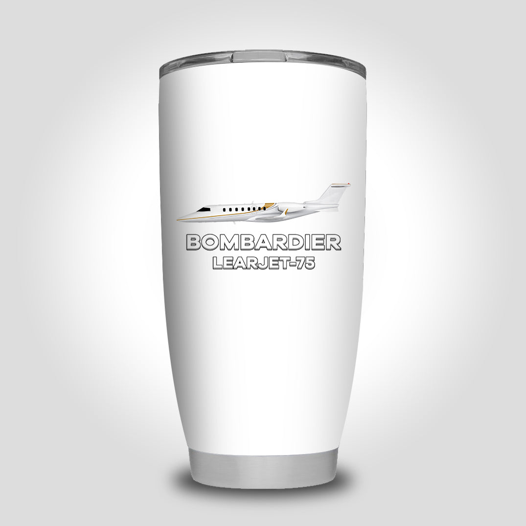 The Bombardier Learjet 75 Designed Tumbler Travel Mugs