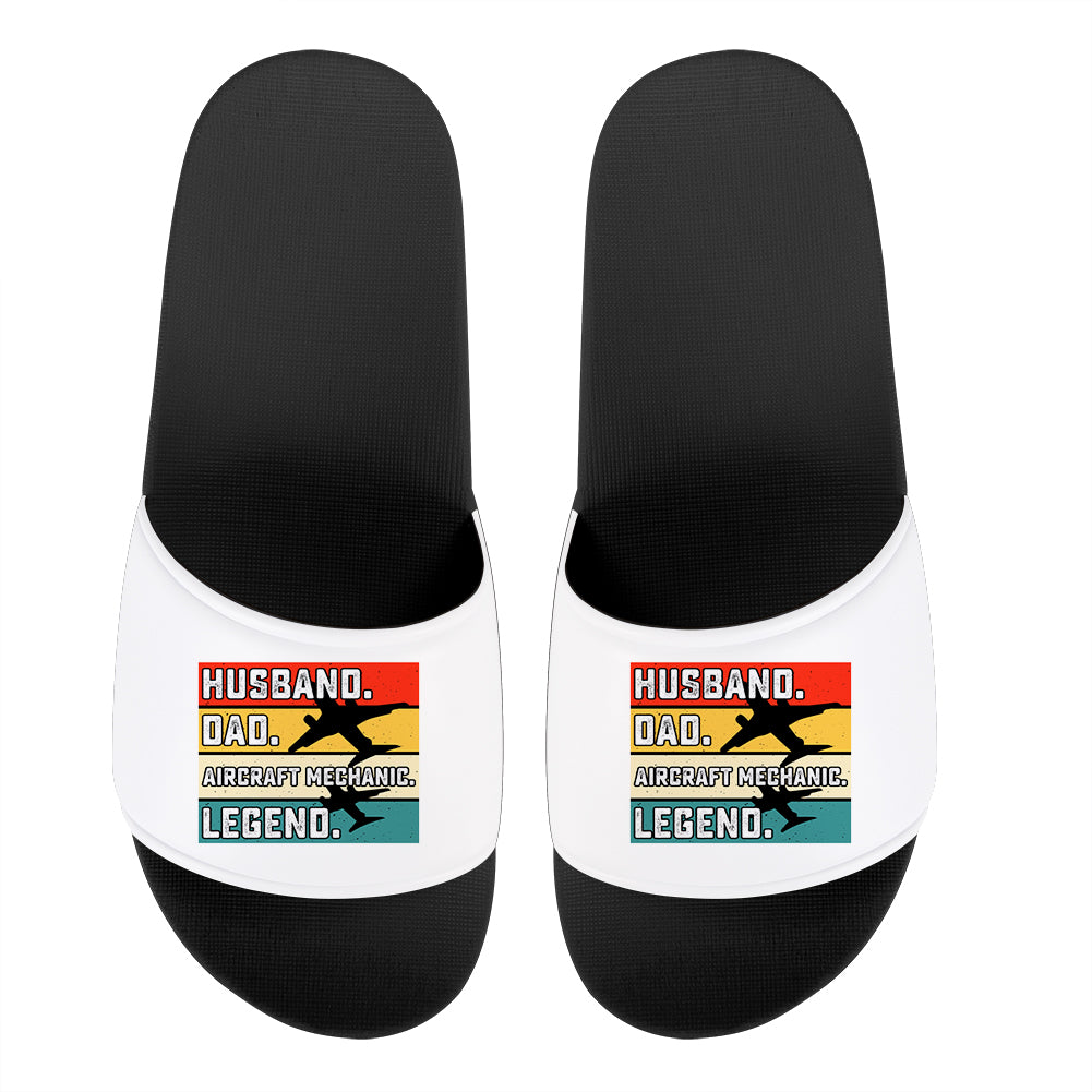 Husband & Dad & Aircraft Mechanic & Legend Designed Sport Slippers