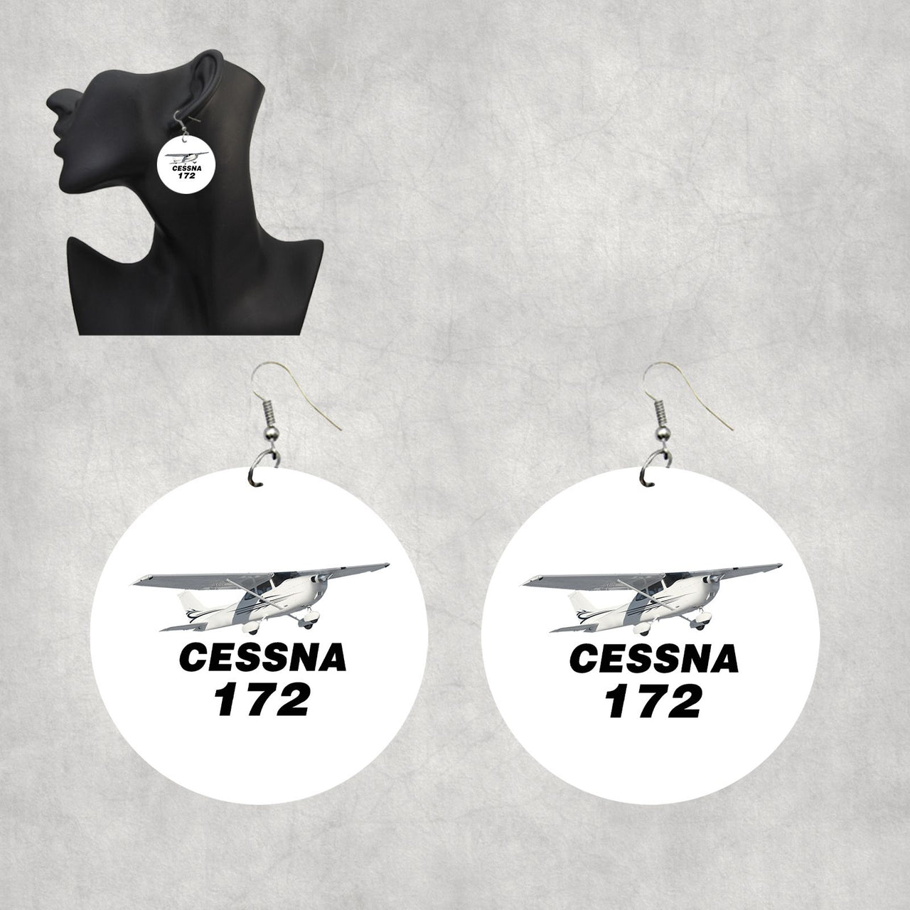 The Cessna 172 Designed Wooden Drop Earrings