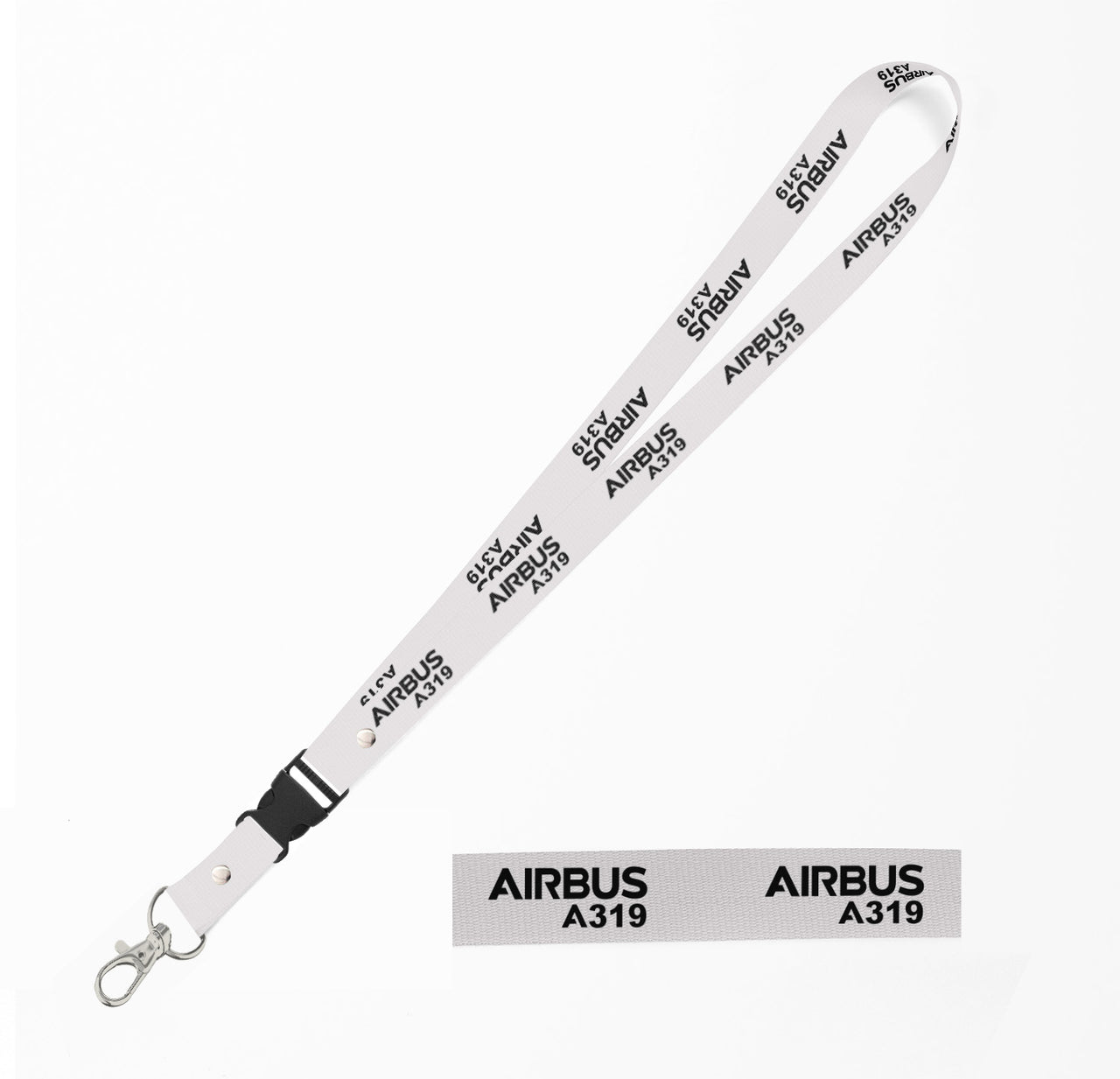Airbus A319 & Text Designed Detachable Lanyard & ID Holders