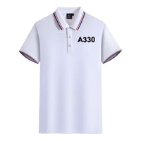 Thumbnail for A330 Flat Text Designed Stylish Polo T-Shirts