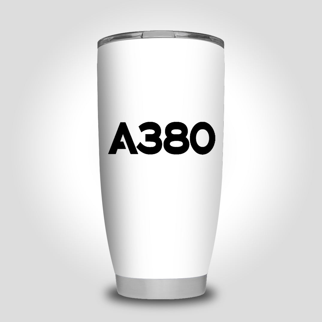 A380 Flat Text Designed Tumbler Travel Mugs