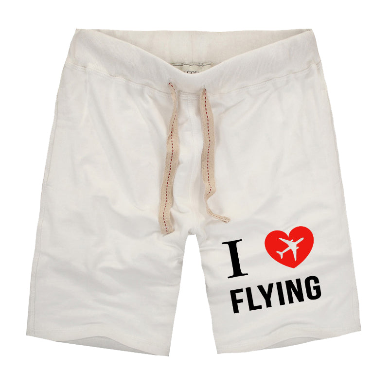 I Love Flying Designed Cotton Shorts