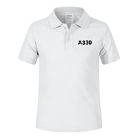 Thumbnail for A330 Flat Text Designed Children Polo T-Shirts