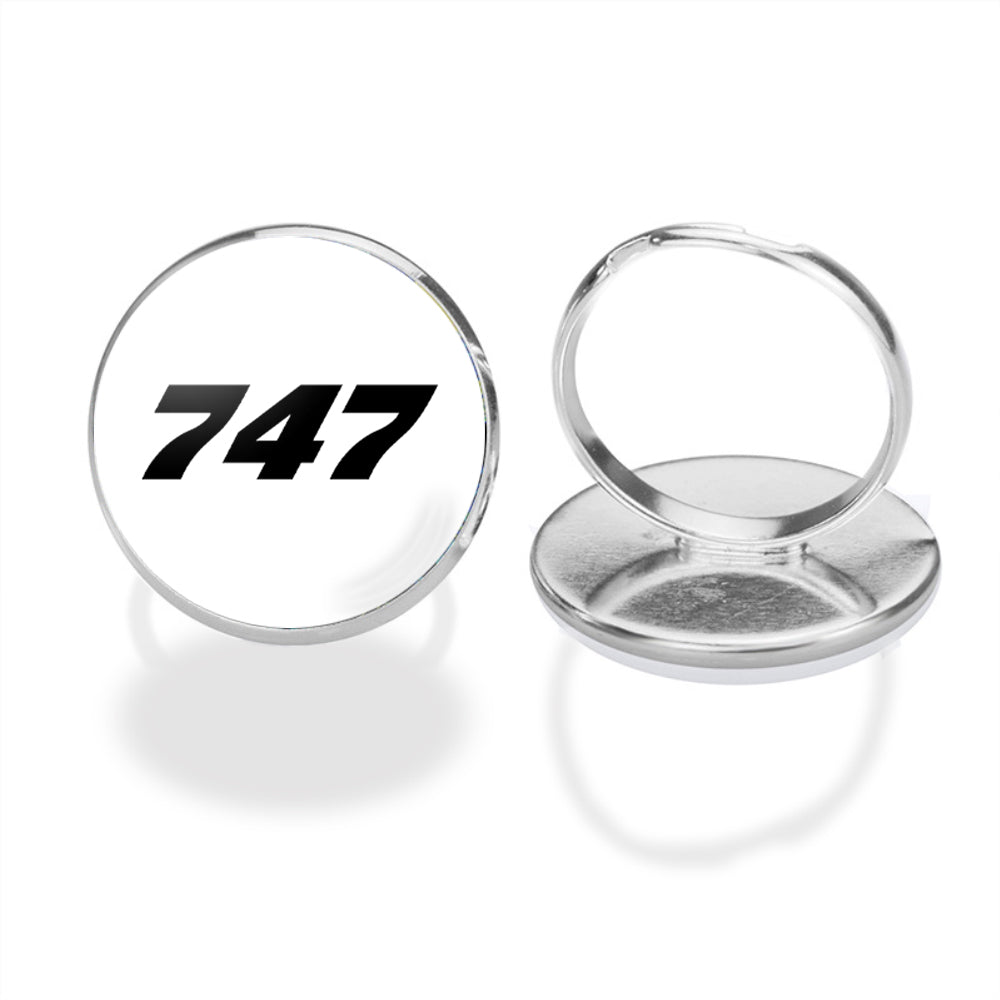 747 Flat Text Designed Rings