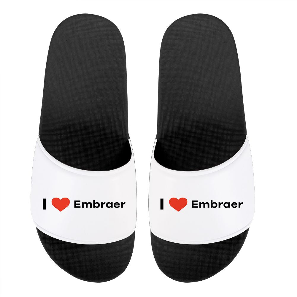 I Love Embraer Designed Sport Slippers