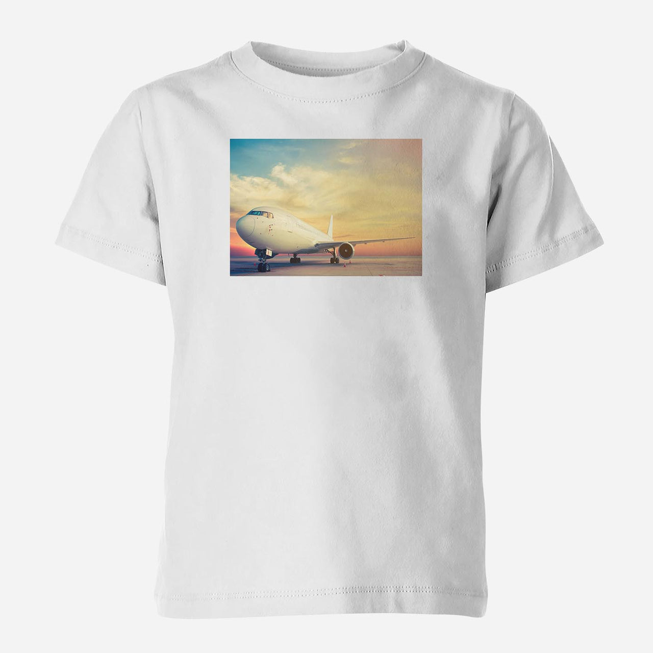 Parked Aircraft During Sunset Designed Children T-Shirts