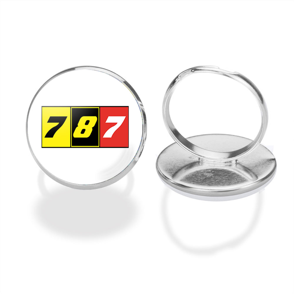 Flat Colourful 787 Designed Rings