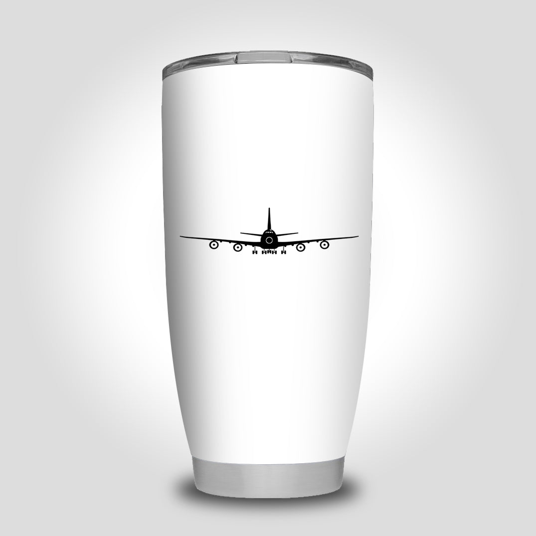 Boeing 747 Silhouette Designed Tumbler Travel Mugs