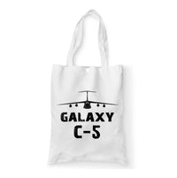 Thumbnail for Galaxy C-5 & Plane Designed Tote Bags