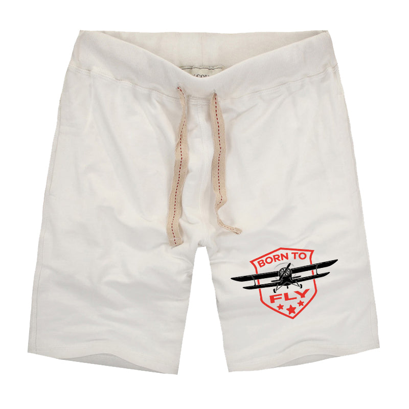 Super Born To Fly Designed Cotton Shorts