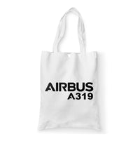 Thumbnail for Airbus A319 & Text Designed Tote Bags