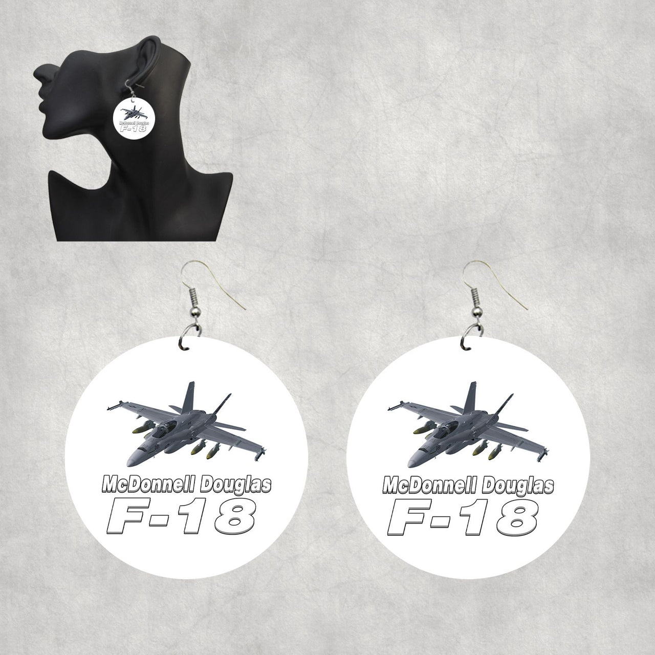The McDonnell Douglas F18 Designed Wooden Drop Earrings