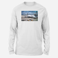 Thumbnail for Lufthansa's A380 At The Gate Designed Long-Sleeve T-Shirts