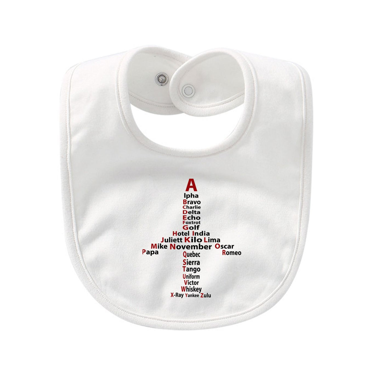 Airplane Shape Aviation Alphabet Designed Baby Saliva & Feeding Towels