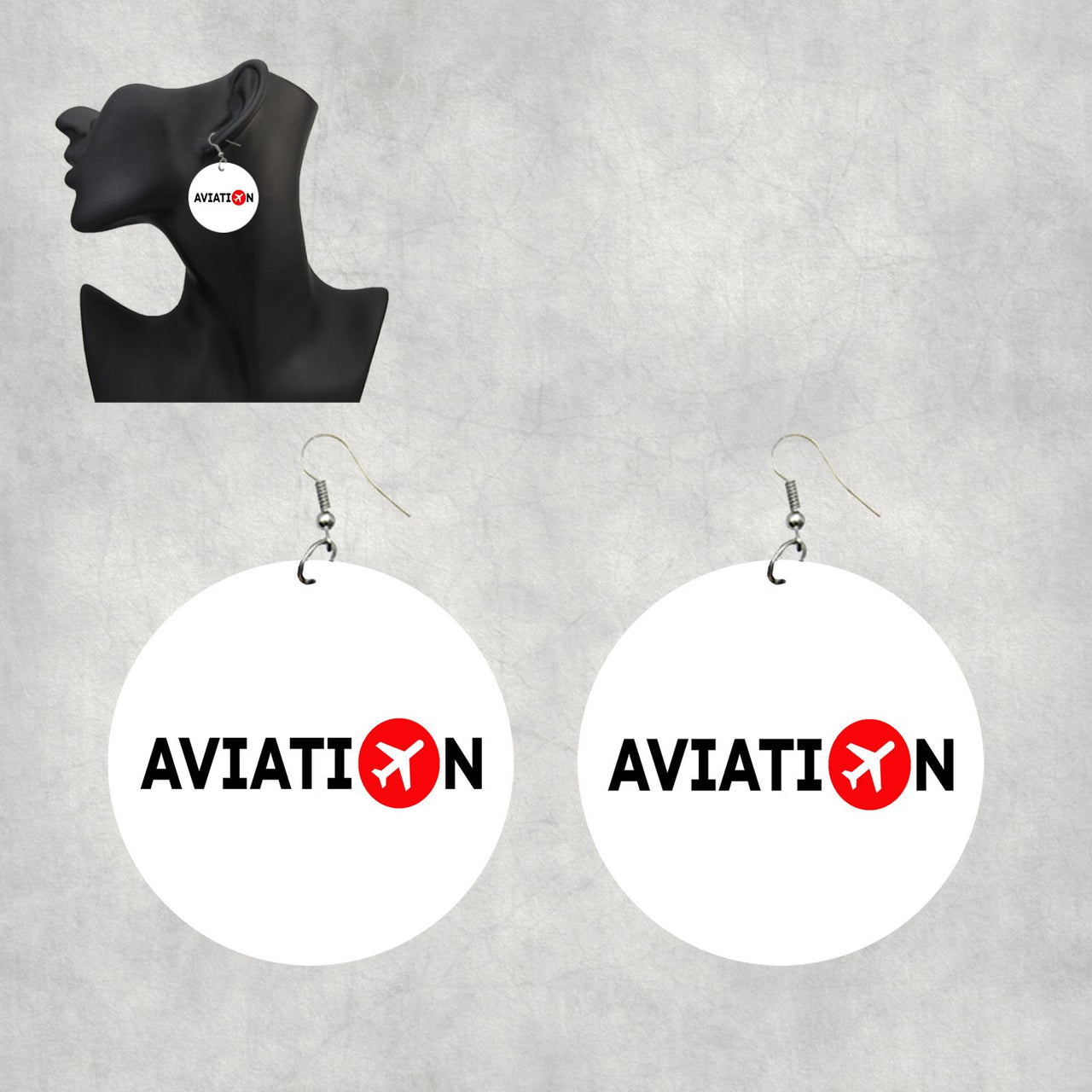 Aviation Designed Wooden Drop Earrings