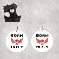 Thumbnail for Born To Fly SKELETON Designed Wooden Drop Earrings