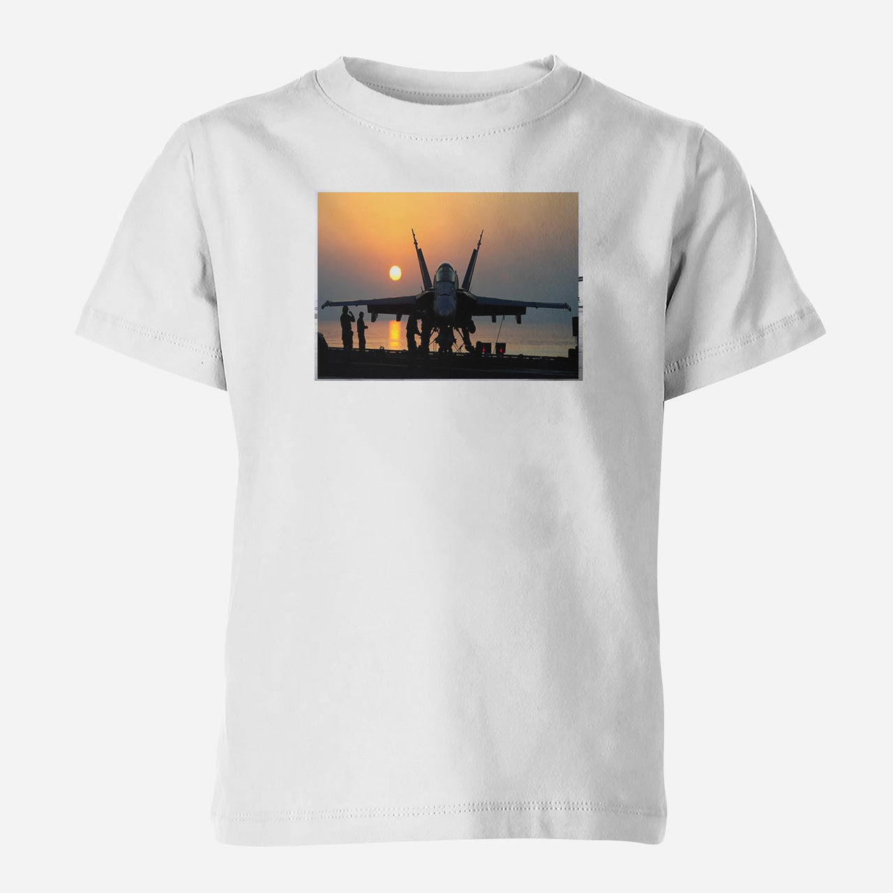 Military Jet During Sunset Designed Children T-Shirts