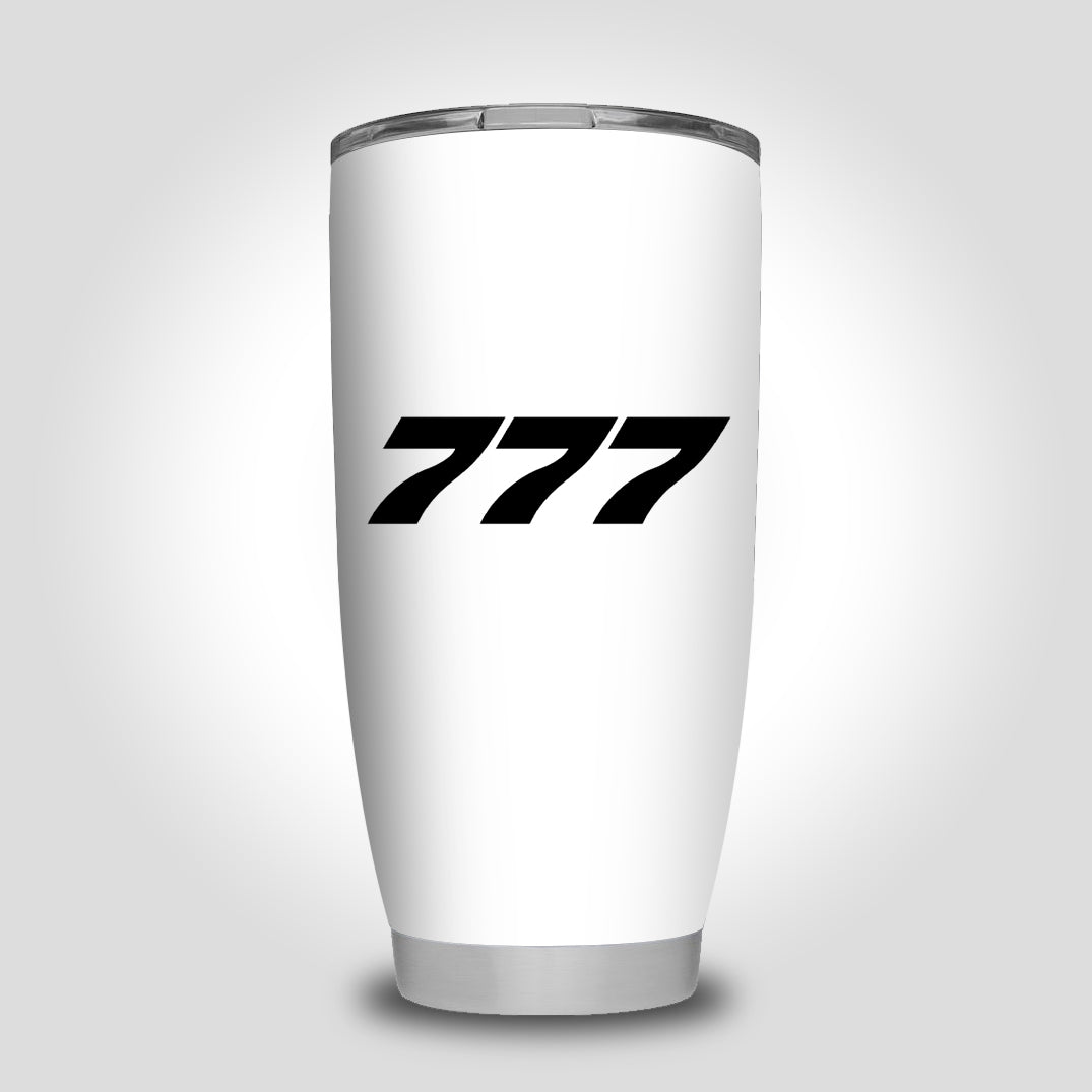 777 Flat Text Designed Tumbler Travel Mugs