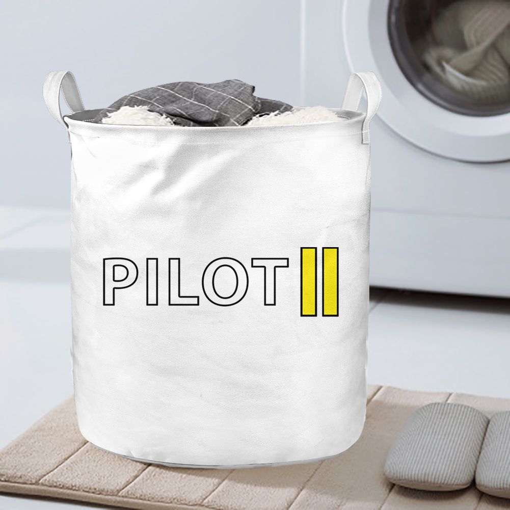 Pilot & Stripes (2 Lines) Designed Laundry Baskets