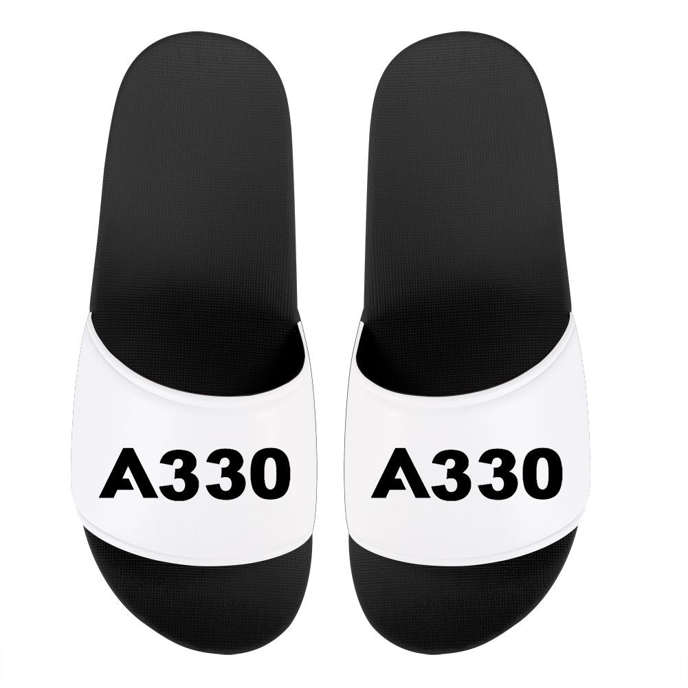 A330 Flat Text Designed Sport Slippers