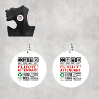 Thumbnail for Flight Attendant Label Designed Wooden Drop Earrings
