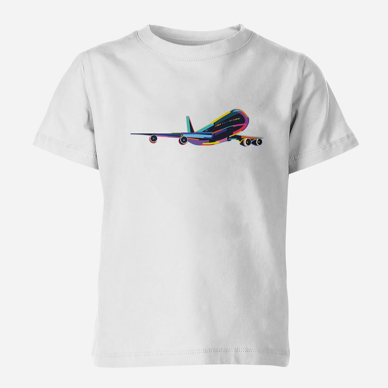 Multicolor Airplane Designed Children T-Shirts