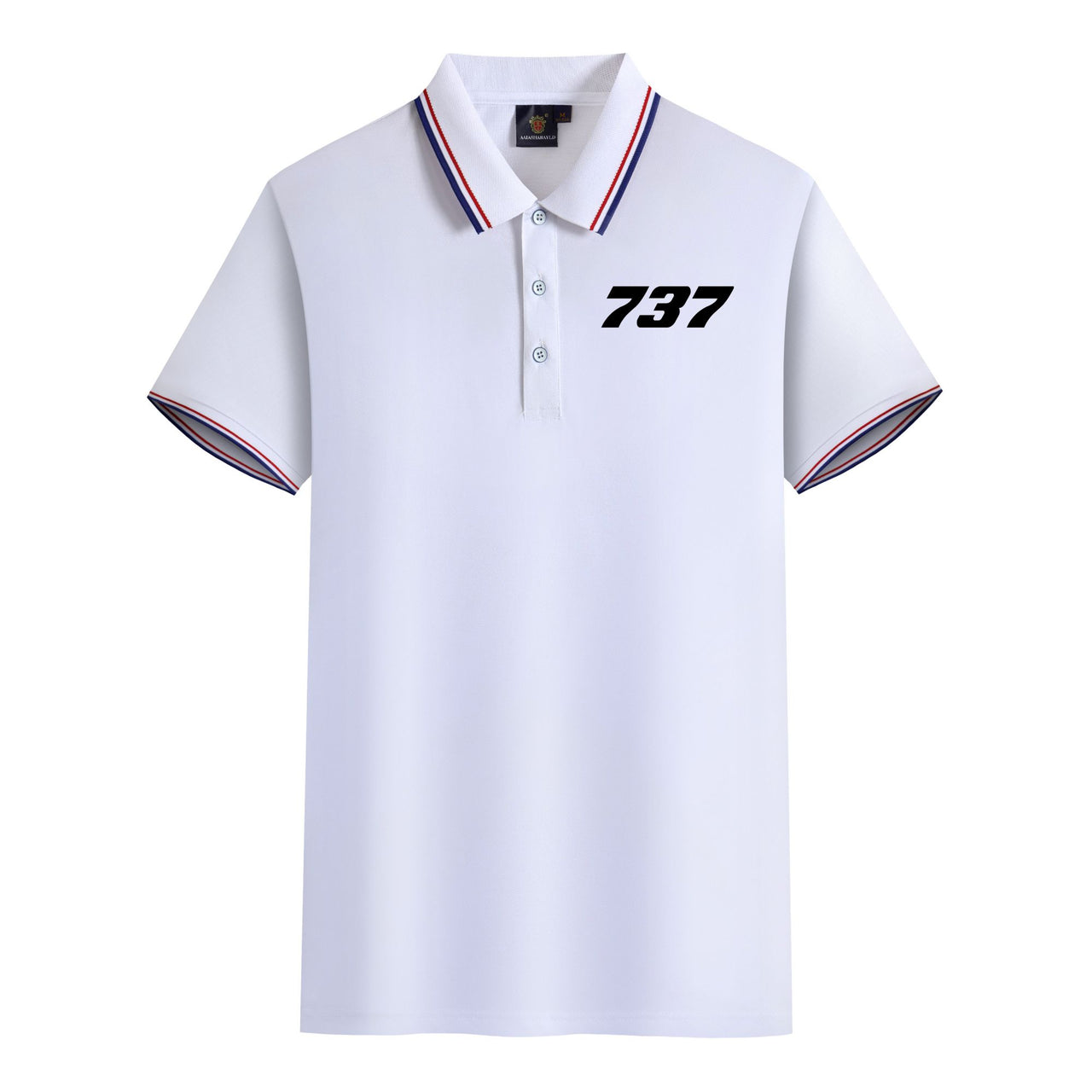 737 Flat Text Designed Stylish Polo T-Shirts