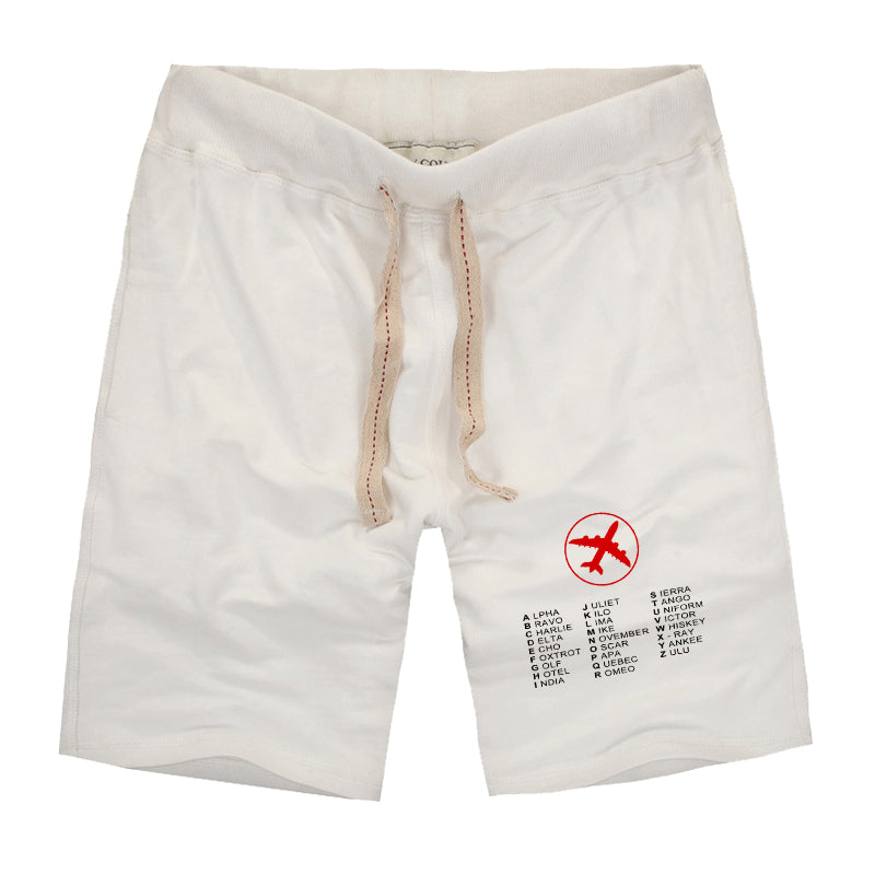 Aviation Alphabet 2 Designed Cotton Shorts