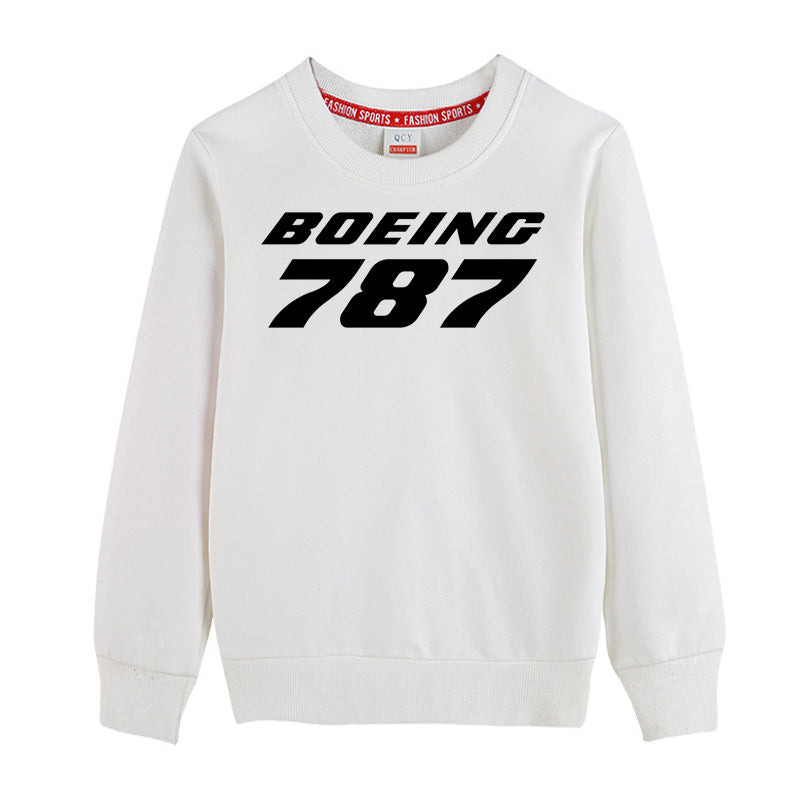 Boeing 787 & Text Designed "CHILDREN" Sweatshirts