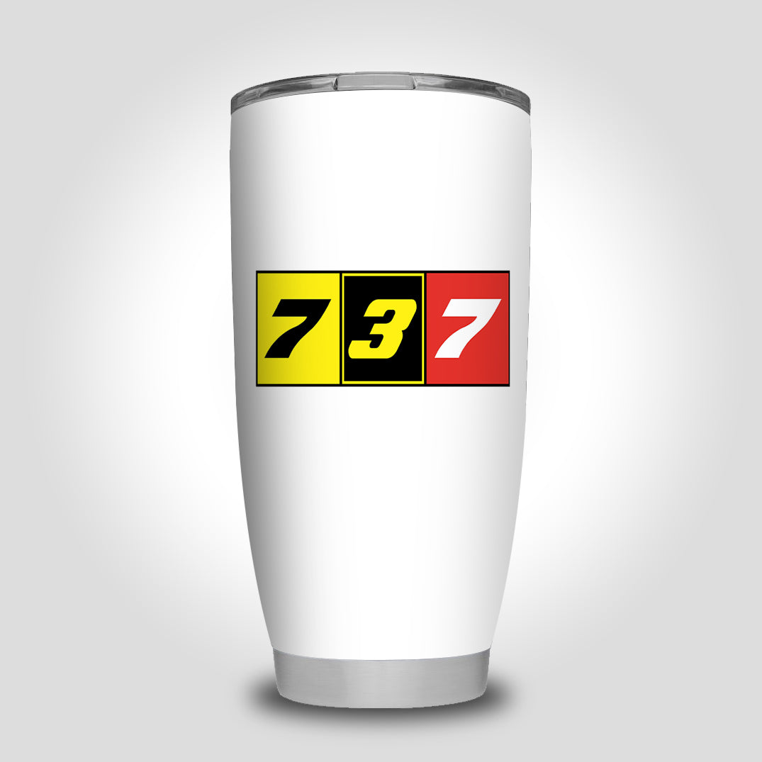 Flat Colourful 737 Designed Tumbler Travel Mugs