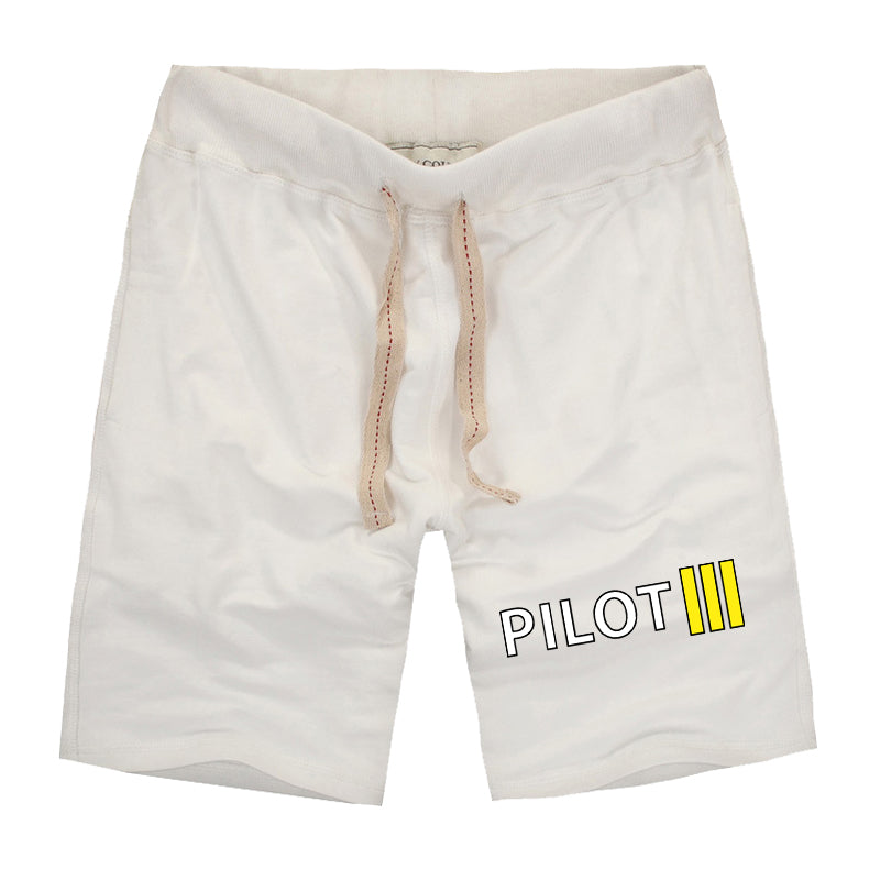Pilot & Stripes (3 Lines) Designed Cotton Shorts