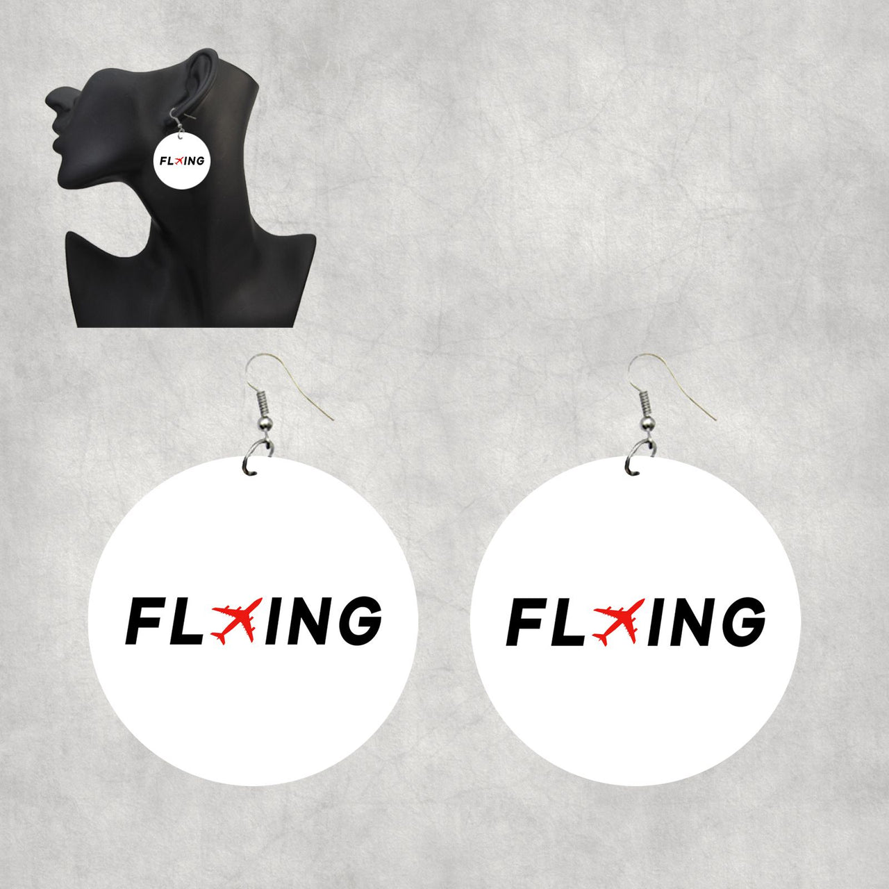 Flying Designed Wooden Drop Earrings