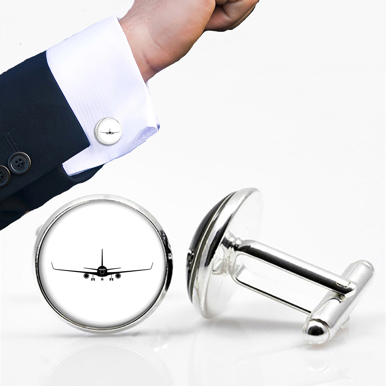 Boeing 767 Silhouette Designed Cuff Links