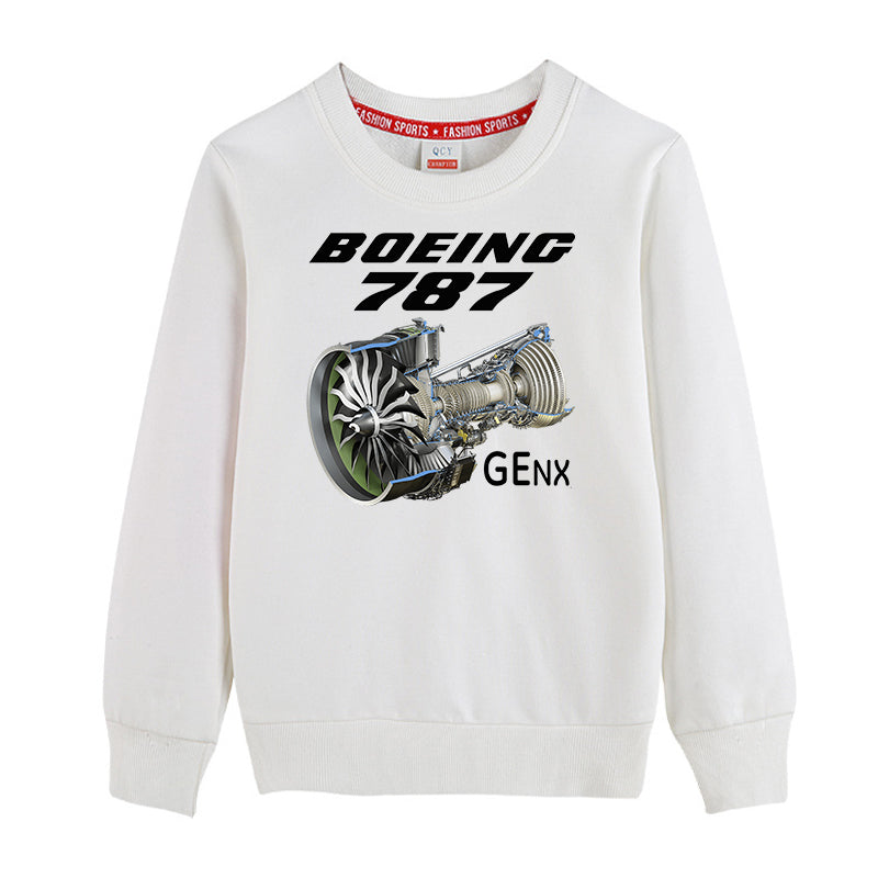 Boeing 787 & GENX Engine Engine Designed "CHILDREN" Sweatshirts