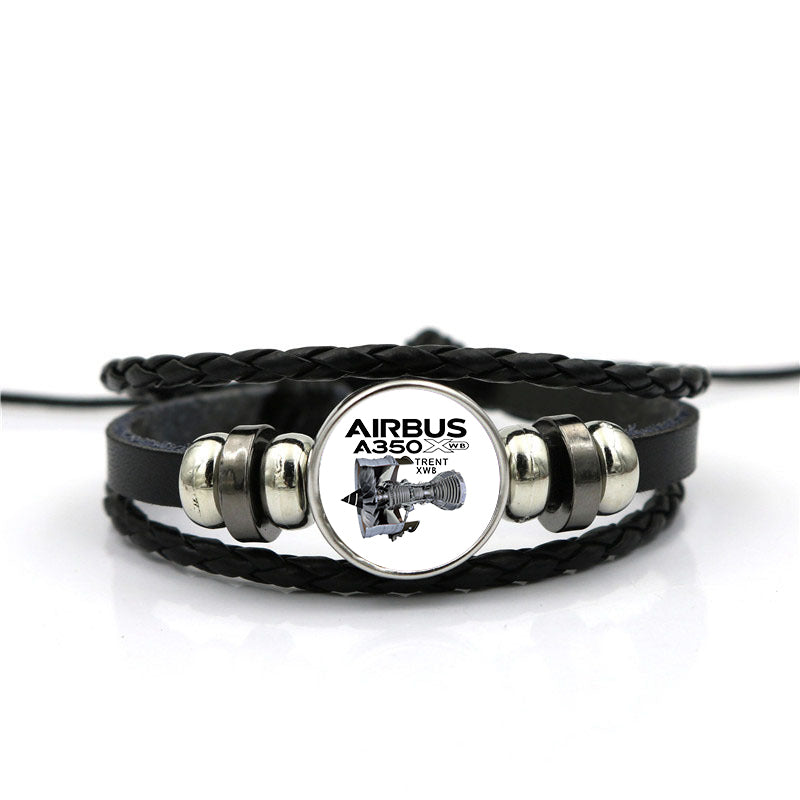 Airbus A350 & Trent Wxb Engine Designed Leather Bracelets