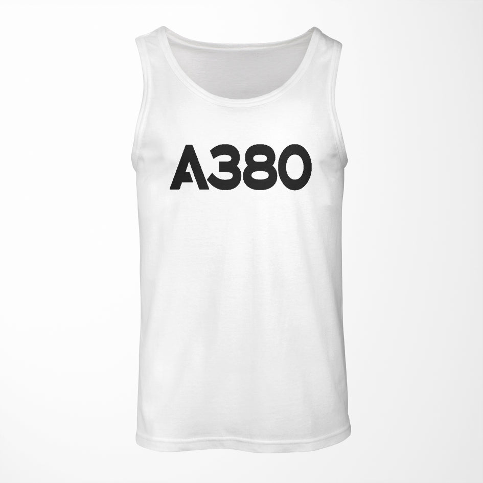 A380 Flat Text Designed Tank Tops